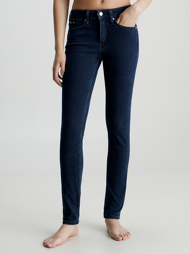 denim dark mid rise skinny jeans voor dames - calvin klein jeans