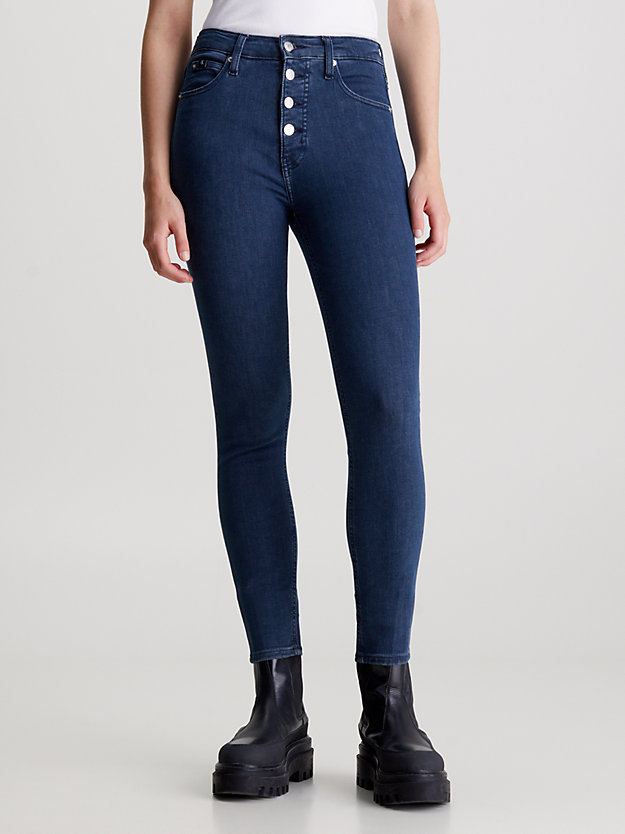 denim light high rise super skinny enkellange jeans voor dames - calvin klein jeans