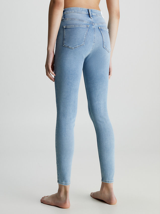 jeans high rise super skinny tobilleros blue de mujer calvin klein jeans