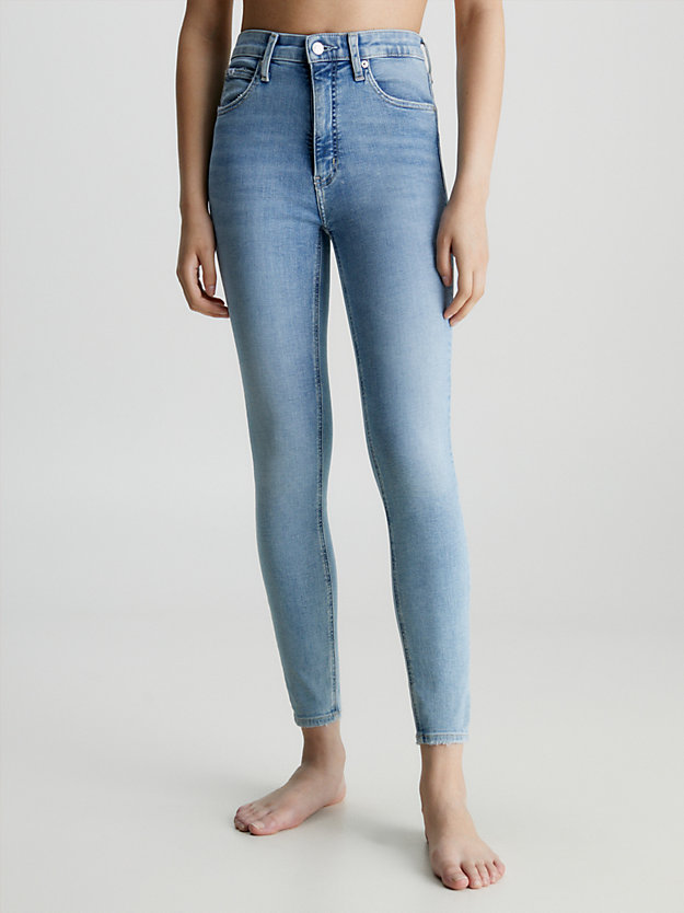 denim light high rise super skinny ankle jeans for women calvin klein jeans