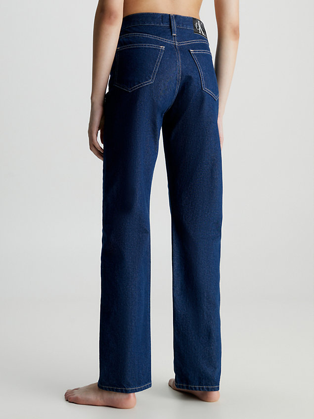 blue high rise straight jeans voor dames - calvin klein jeans