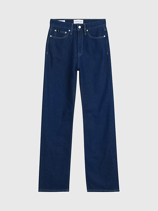denim rinse jeansy high rise straight dla kobiety - calvin klein jeans