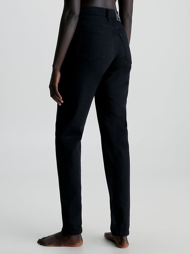 high rise straight jeans black de mujer calvin klein jeans