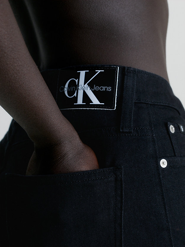 denim black jeansy high rise straight dla kobiety - calvin klein jeans