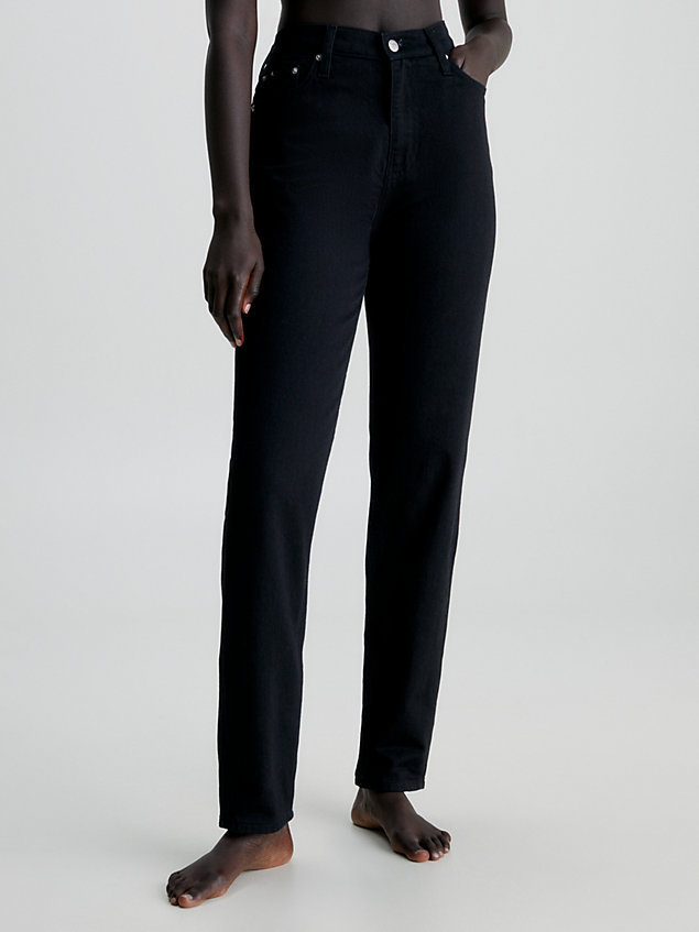 black jeansy high rise straight dla kobiety - calvin klein jeans