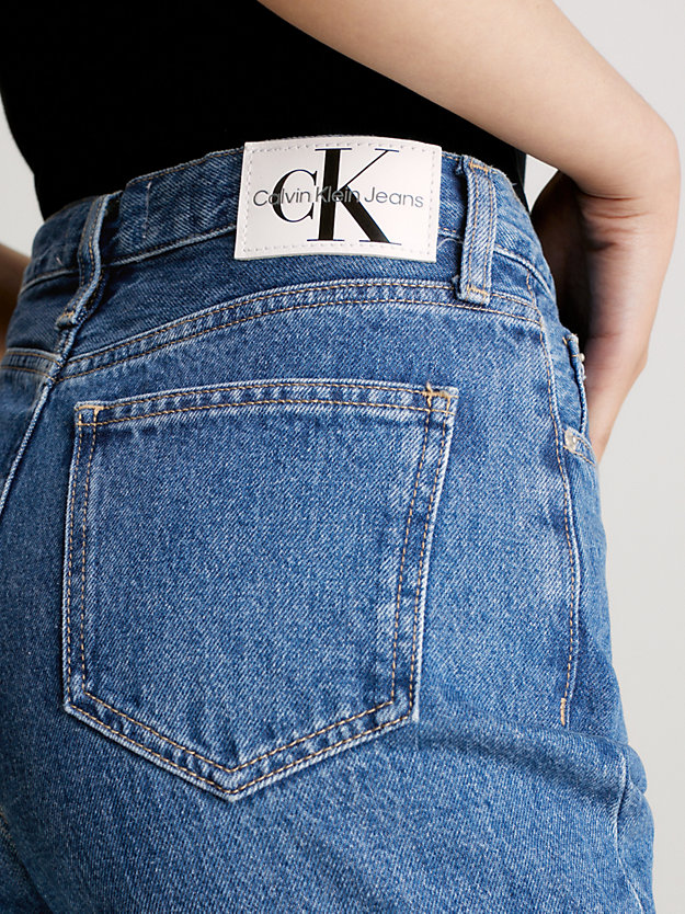 denim medium high rise straight jeans voor dames - calvin klein jeans