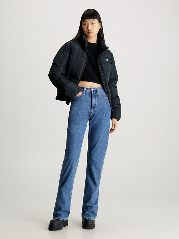 jean straight high rise denim medium pour femmes calvin klein jeans
