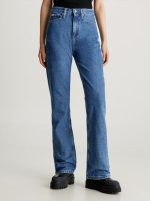 Calvin Klein Jeans High Rise Straight Leg Jeans, Medium Denim, 24R