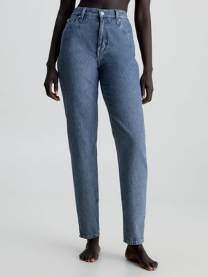 PRETTYLITTLETHING Mid Blue Wash High Rise Mom Jeans, 55% OFF