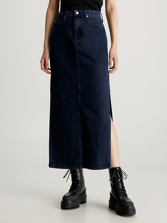 blue denim maxi skirt for women calvin klein jeans