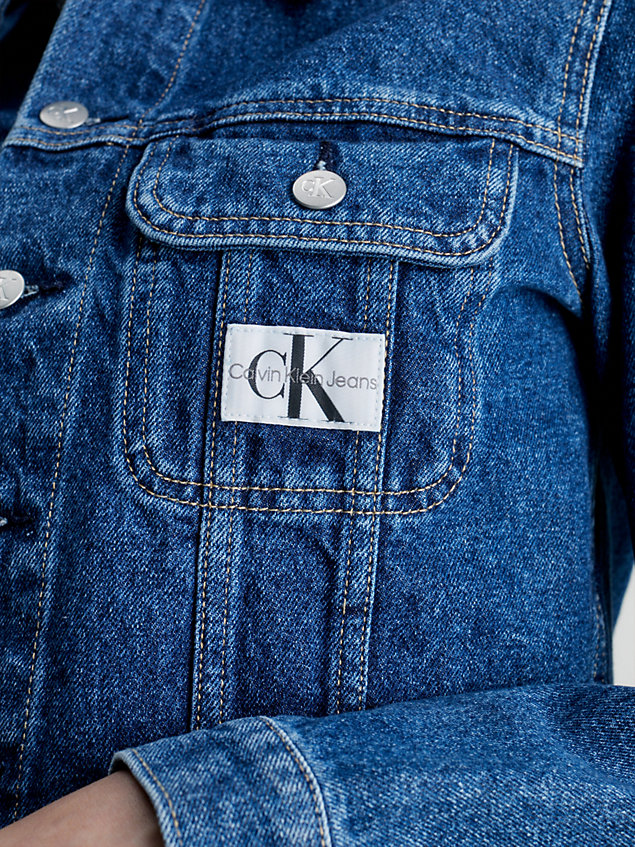 blue cropped denim jacket for women calvin klein jeans