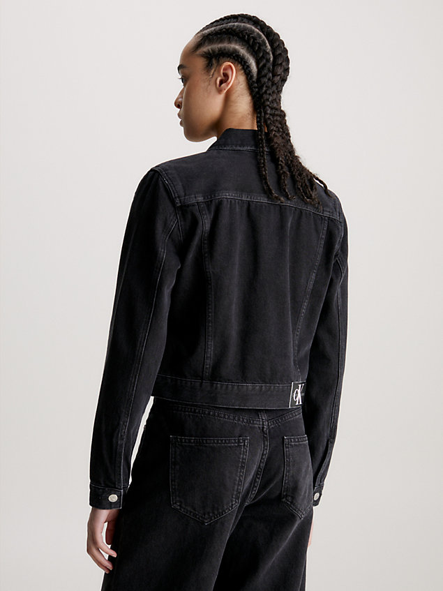 black kurtka jeansowa o skróconym fasonie dla kobiety - calvin klein jeans