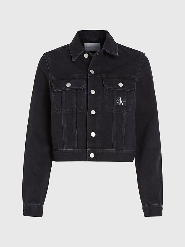 black cropped denim jacket for women calvin klein jeans