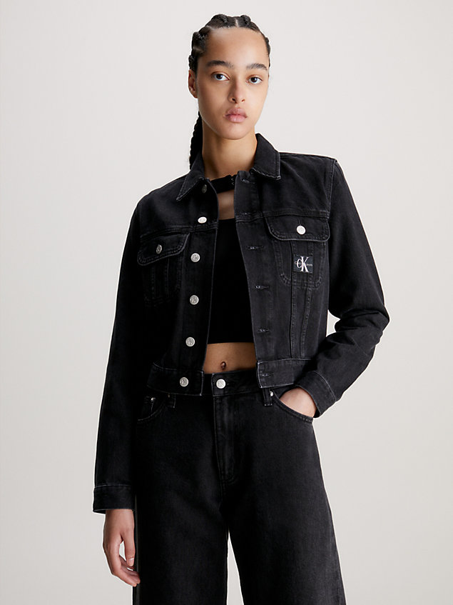 chaqueta denim cropped black de mujer calvin klein jeans