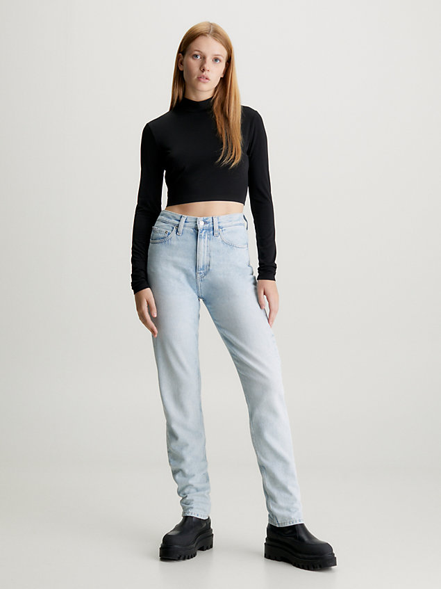 blue authentieke slim straight jeans voor dames - calvin klein jeans