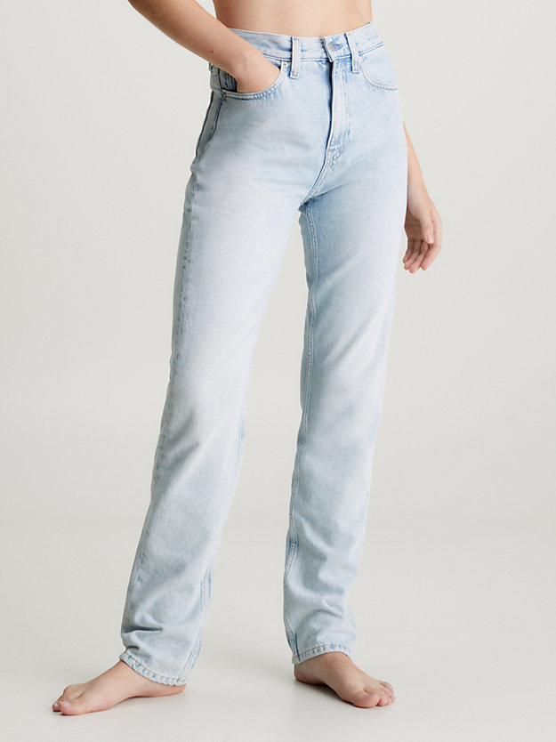 denim light autentyczne jeansy slim straight dla kobiety - calvin klein jeans