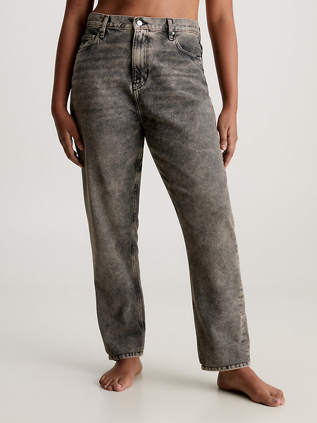 brown authentieke slim straight jeans voor dames - calvin klein jeans