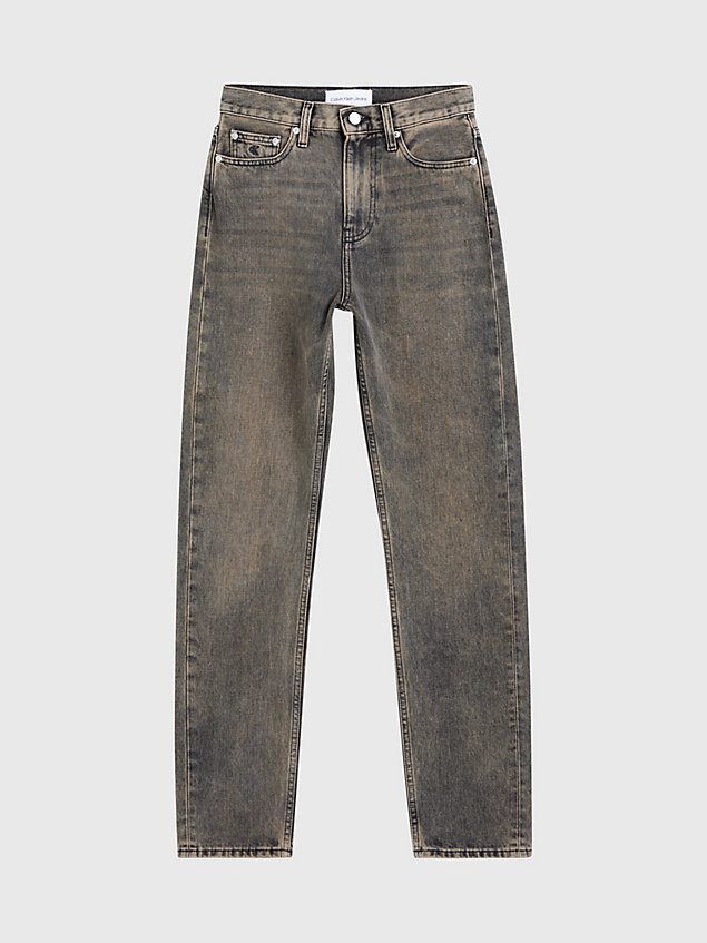 jean slim droit authentique brown pour femmes calvin klein jeans