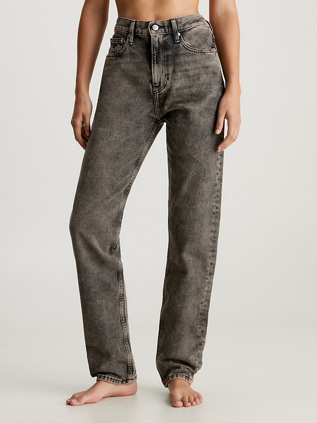 brown authentische slim straight jeans für damen - calvin klein jeans