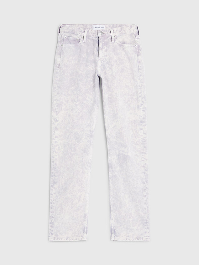 purple gerecyclede straight jeans met lage taille voor dames - calvin klein jeans