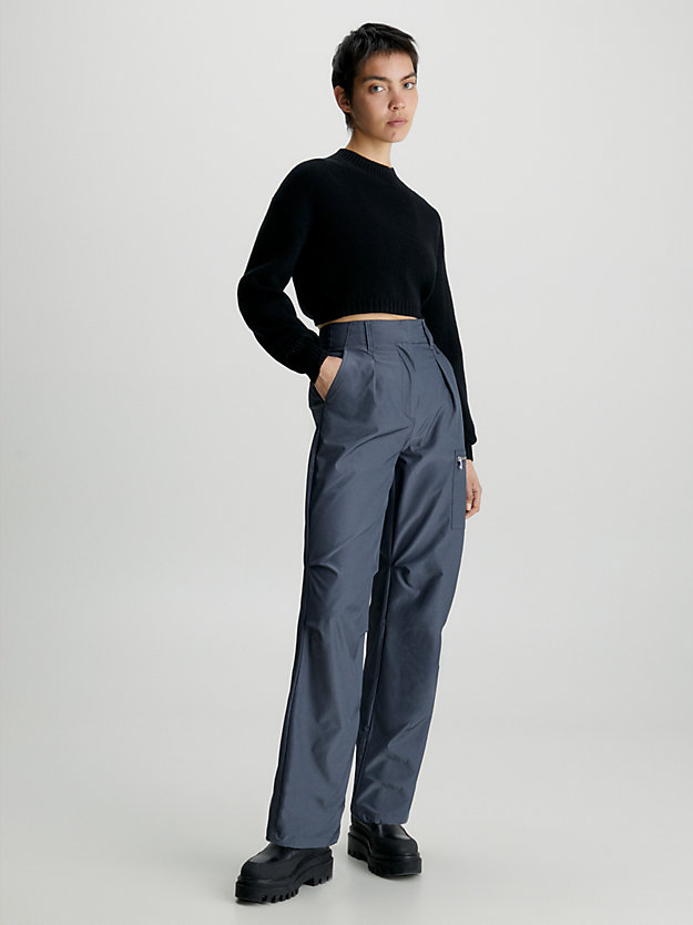two tone blue grey soft nylon cargo pants for women calvin klein jeans