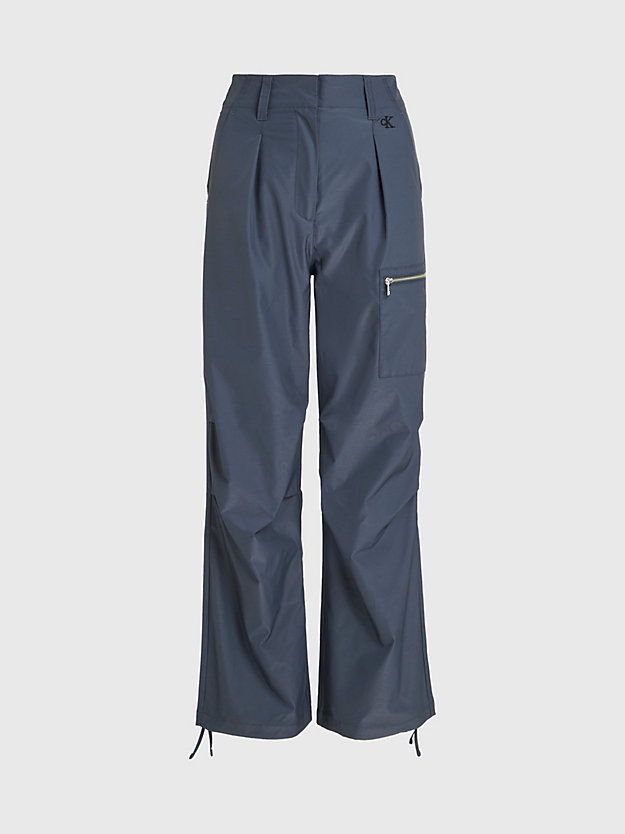pantaloni cargo in morbido nylon two tone blue grey da donna calvin klein jeans