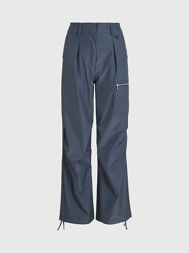 pantaloni cargo in morbido nylon grey da donna calvin klein jeans