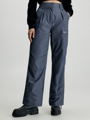 Nylon Track Pants Calvin Klein Jeans Two Tone Parachute Pants Black