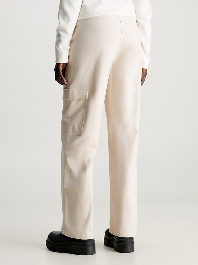 beige bojówki sztruksowe z wysokim stanem dla kobiety - calvin klein jeans