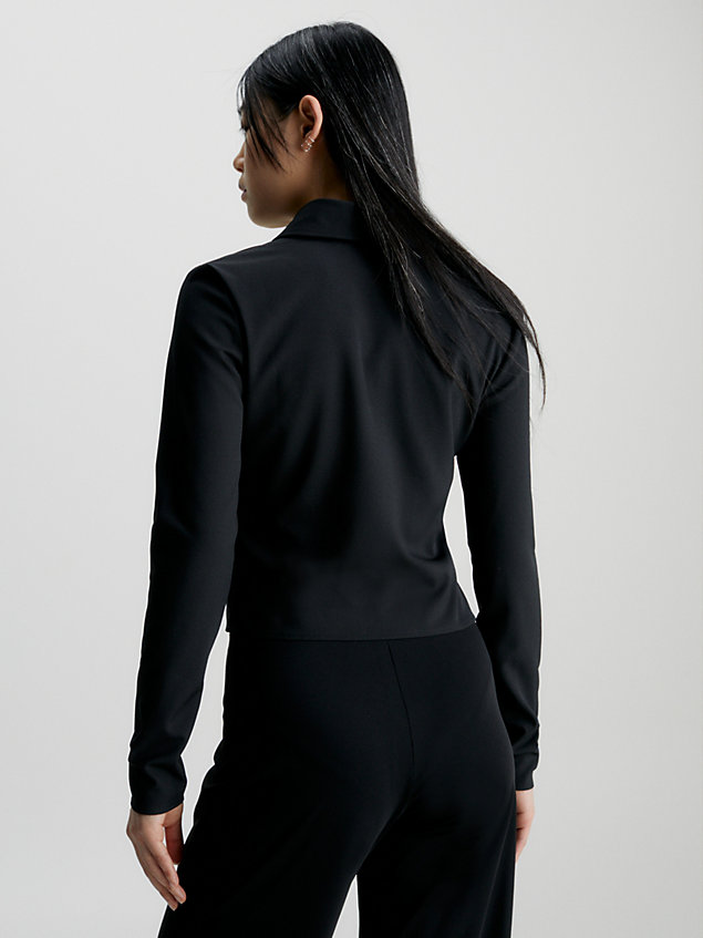 chemise ajustée à manches longues black pour femmes calvin klein jeans