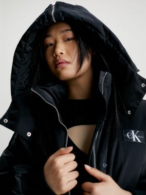 Calvin klein deals black hooded jacket