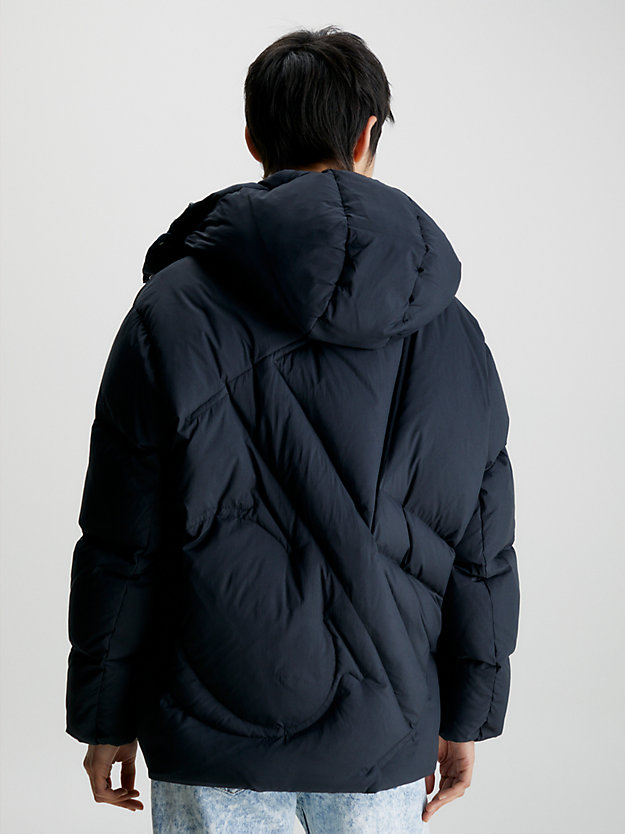 ck black oversized ck quilted down jacket for women calvin klein jeans