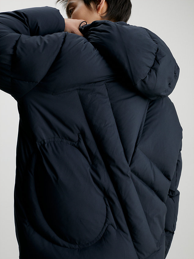 black pikowana kurtka puchowa ck oversize dla kobiety - calvin klein jeans