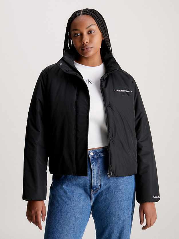 ck black relaxed lightweight padded jacket for women calvin klein jeans