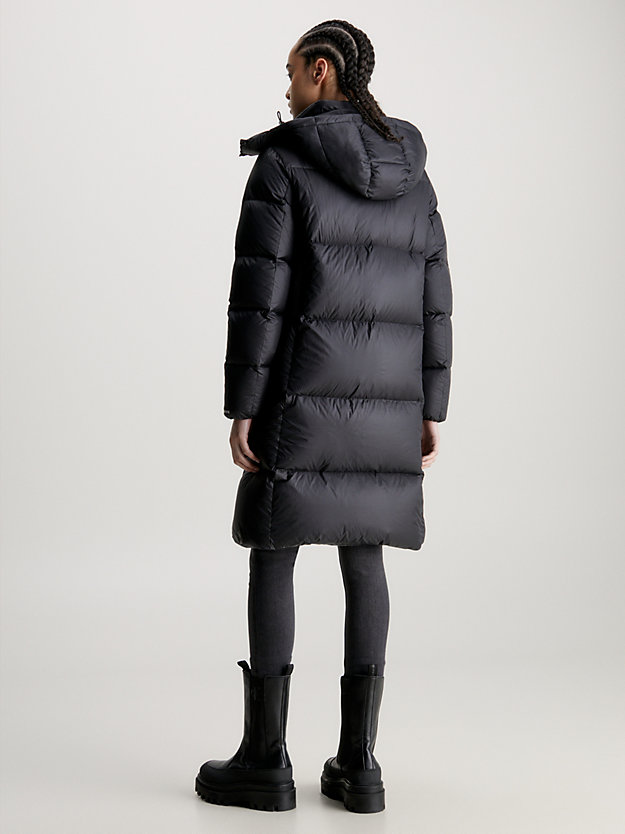 ck black relaxed down puffer coat for women calvin klein jeans