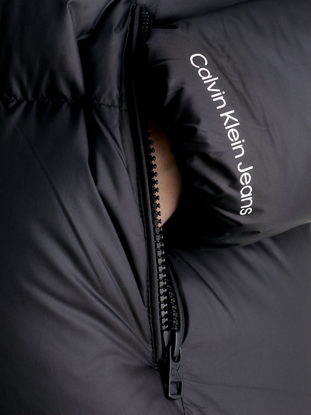 ck black relaxed down puffer coat for women calvin klein jeans