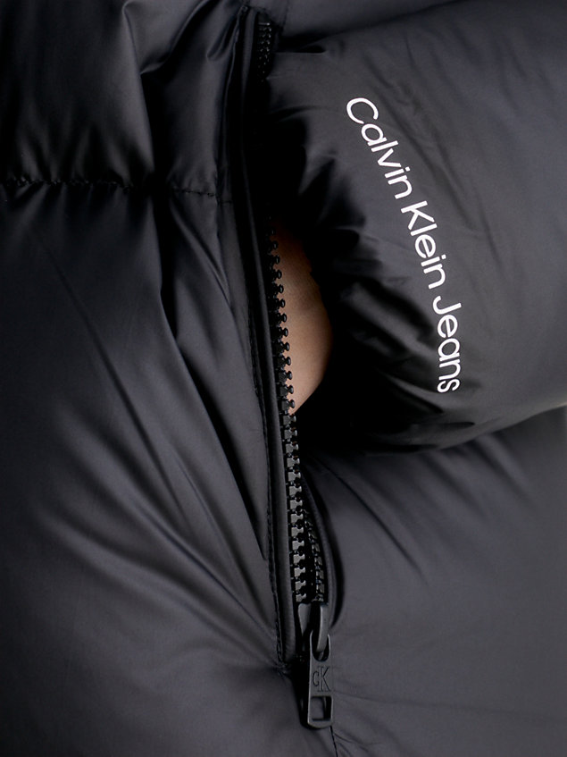 black relaxed down puffer coat for women calvin klein jeans
