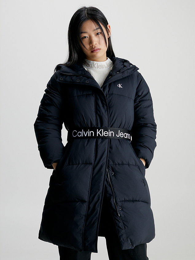  nylon belted puffer coat for women calvin klein jeans