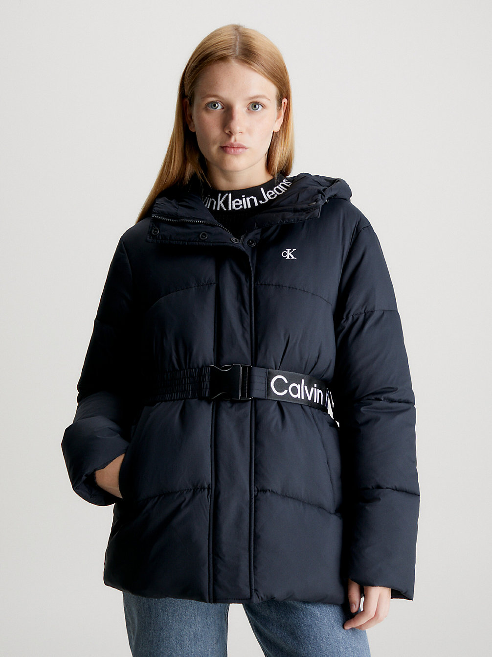 CK BLACK Nylon Belted Puffer Jacket undefined women Calvin Klein
