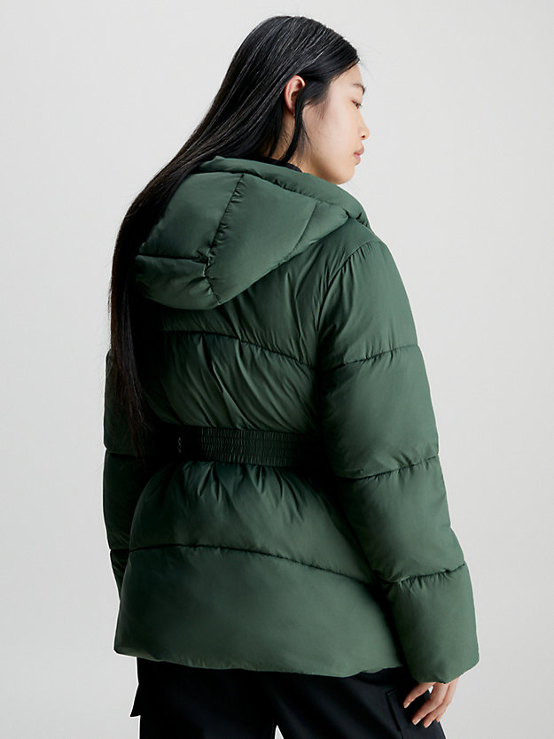 thyme nylon belted puffer jacket for women calvin klein jeans