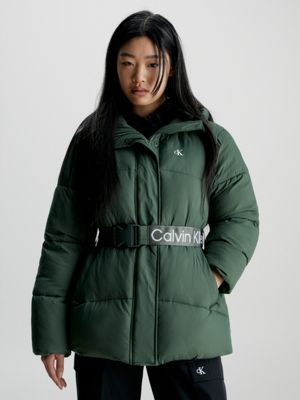 Puffer Coat With Detachable “Corset” Belt – BLANCORE