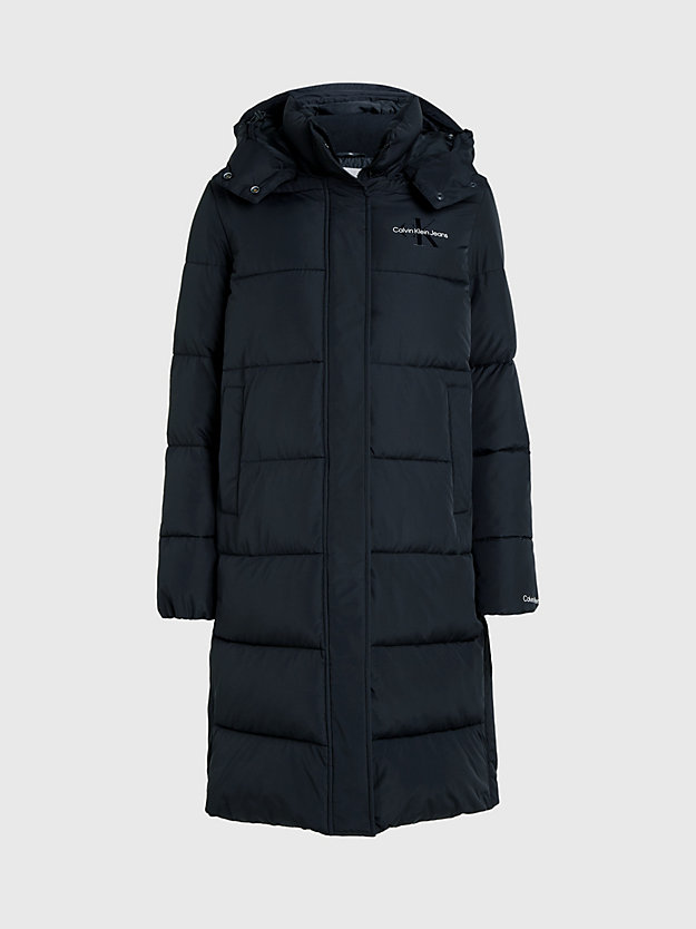 ck black hooded puffer coat for women calvin klein jeans