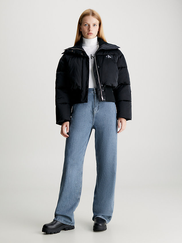 black short padded bomber jacket for women calvin klein jeans