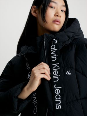 Calvin klein logo store tape puffer jacket