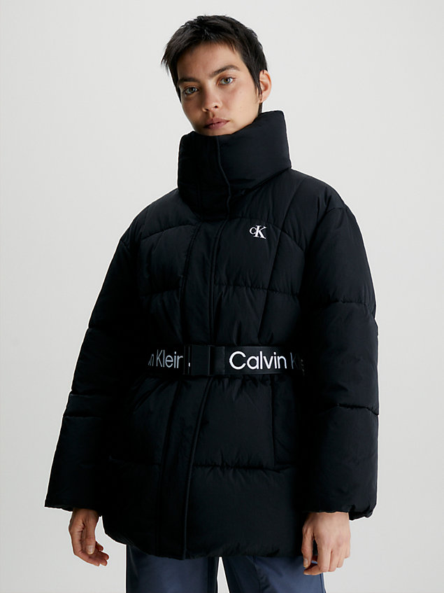  relaxed belted puffer coat for women calvin klein jeans