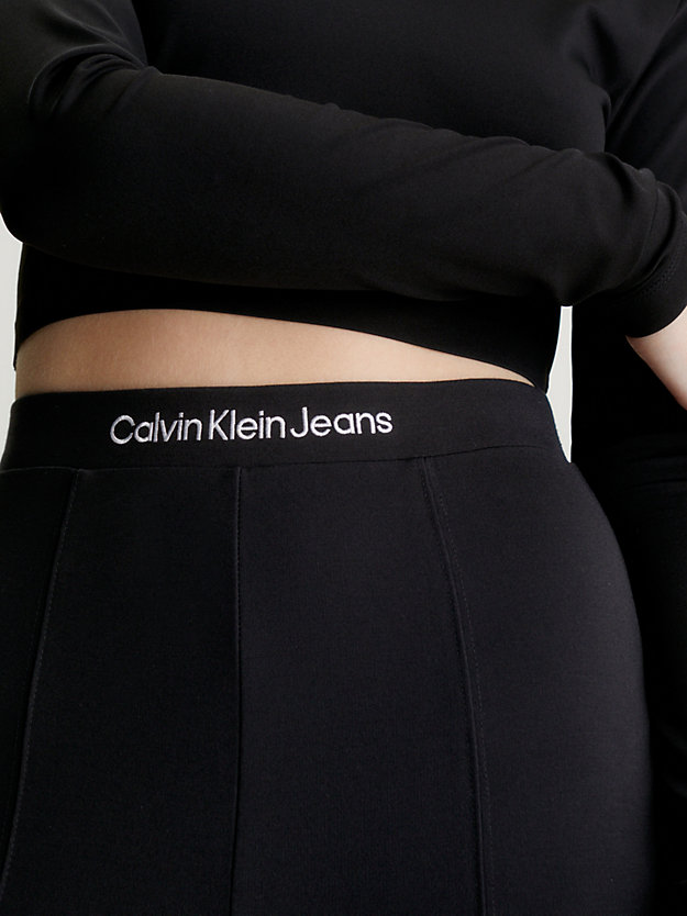 ck black rozszerzane legginsy z dżerseju milano dla kobiety - calvin klein jeans
