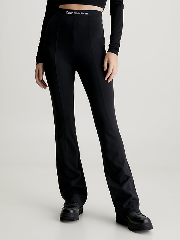 ck black rozszerzane legginsy z dżerseju milano dla kobiety - calvin klein jeans