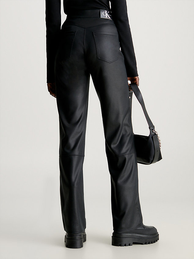 black rechte broek van milano jersey voor dames - calvin klein jeans