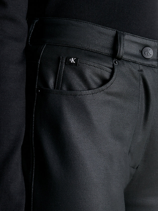 black rechte broek van milano jersey voor dames - calvin klein jeans