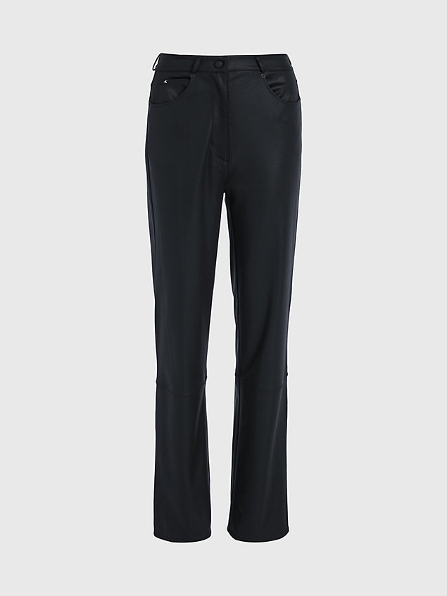 black proste spodnie z dżerseju milano dla kobiety - calvin klein jeans